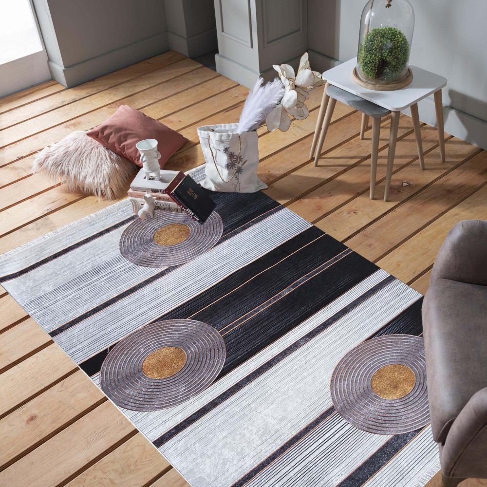 Dywan Nowoczesny Wenus 500 - Srebrno - Złoty