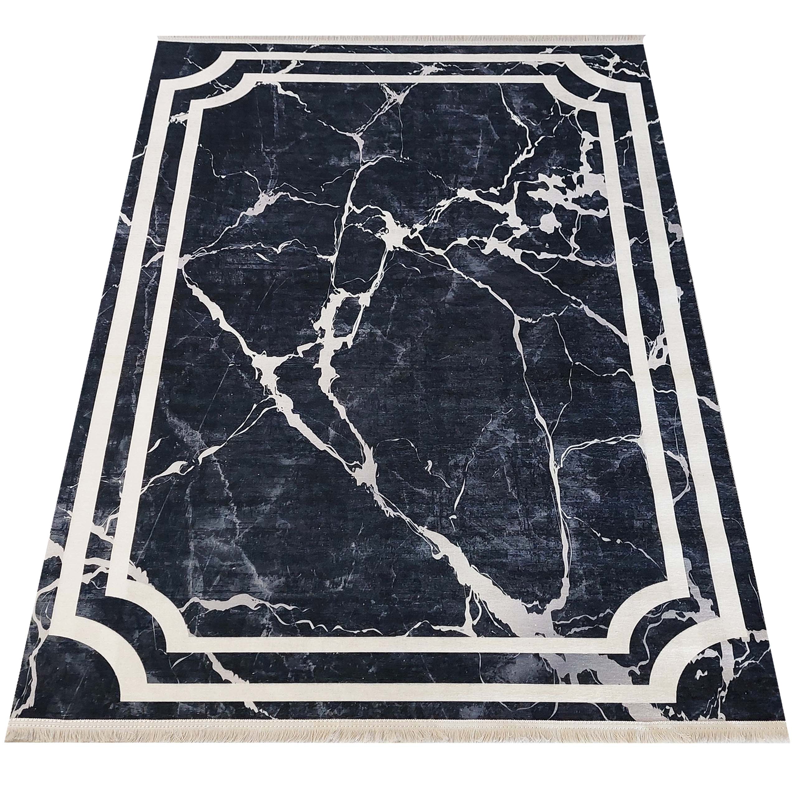 Dywan Antypoślizgowy Nowoczesny Horeca X-0063-MX - czarno - biały