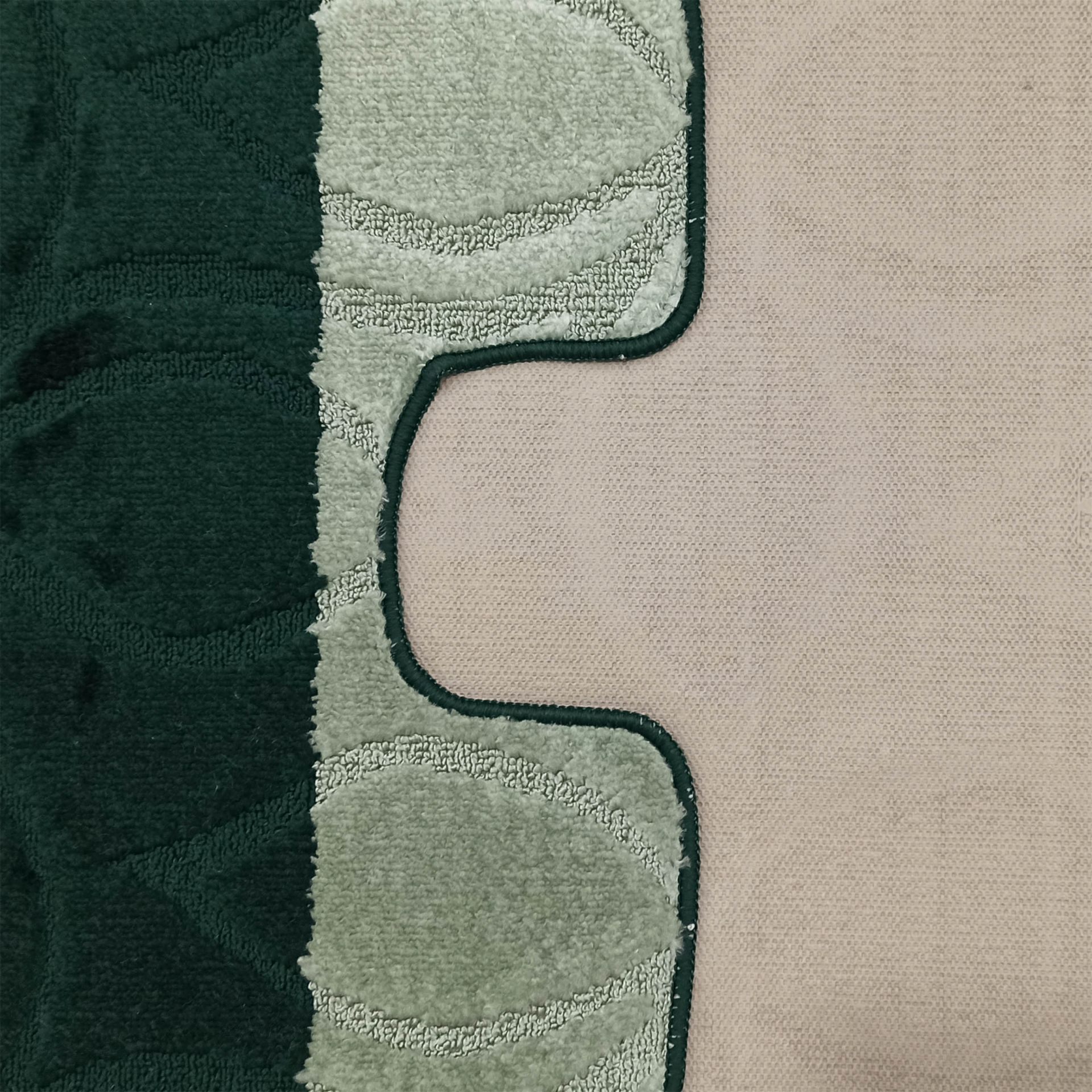 Komplet Dywaników Łazienkowych Montana Erdek - Butelkowa Zieleń Pod WC Antypoślizgowy