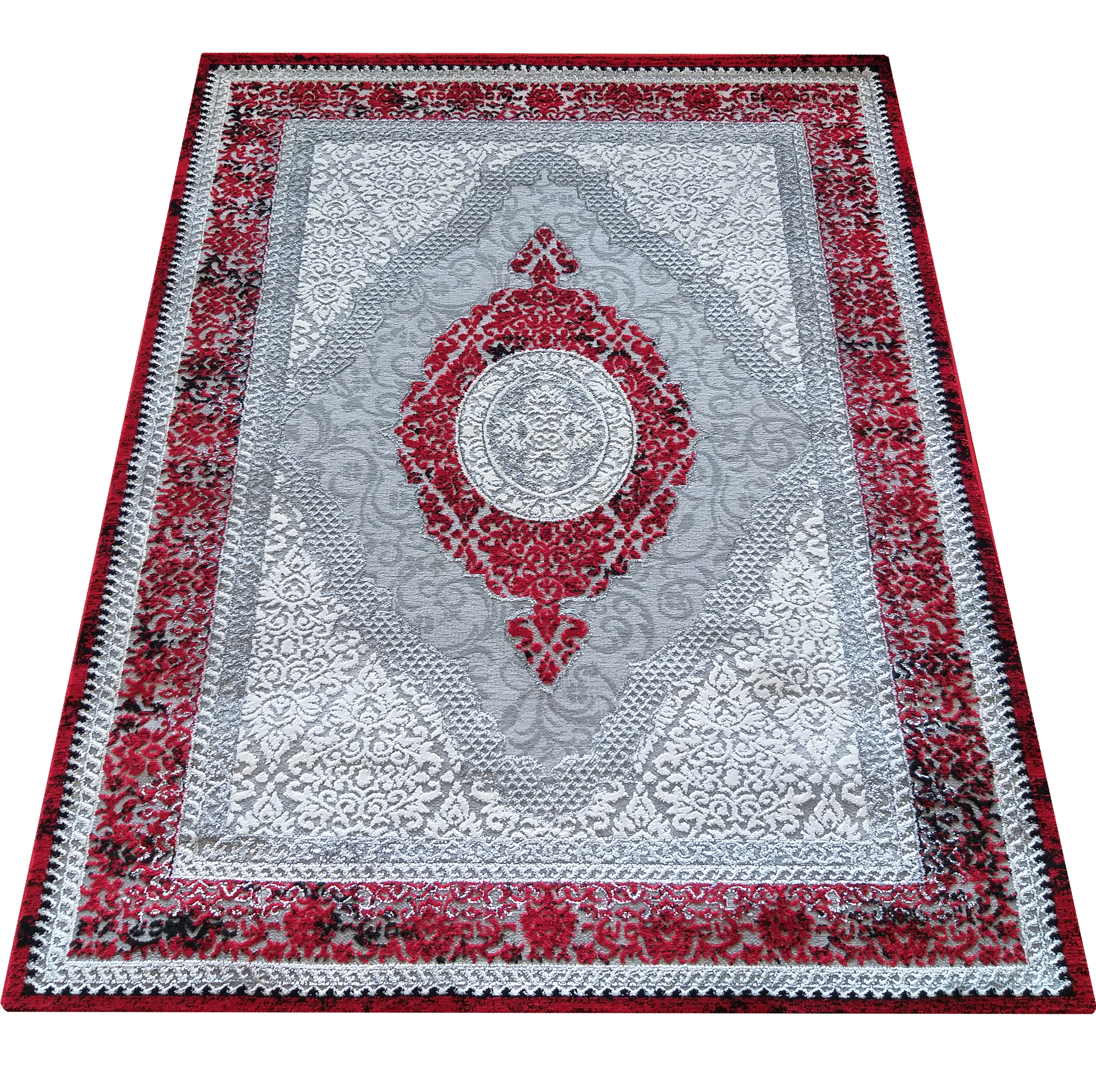 Dywan Ekskluzywny Angora 01 - Szaro - Czerwony Dywan Ekskluzywny Angora 01 - Szaro - Czerwony