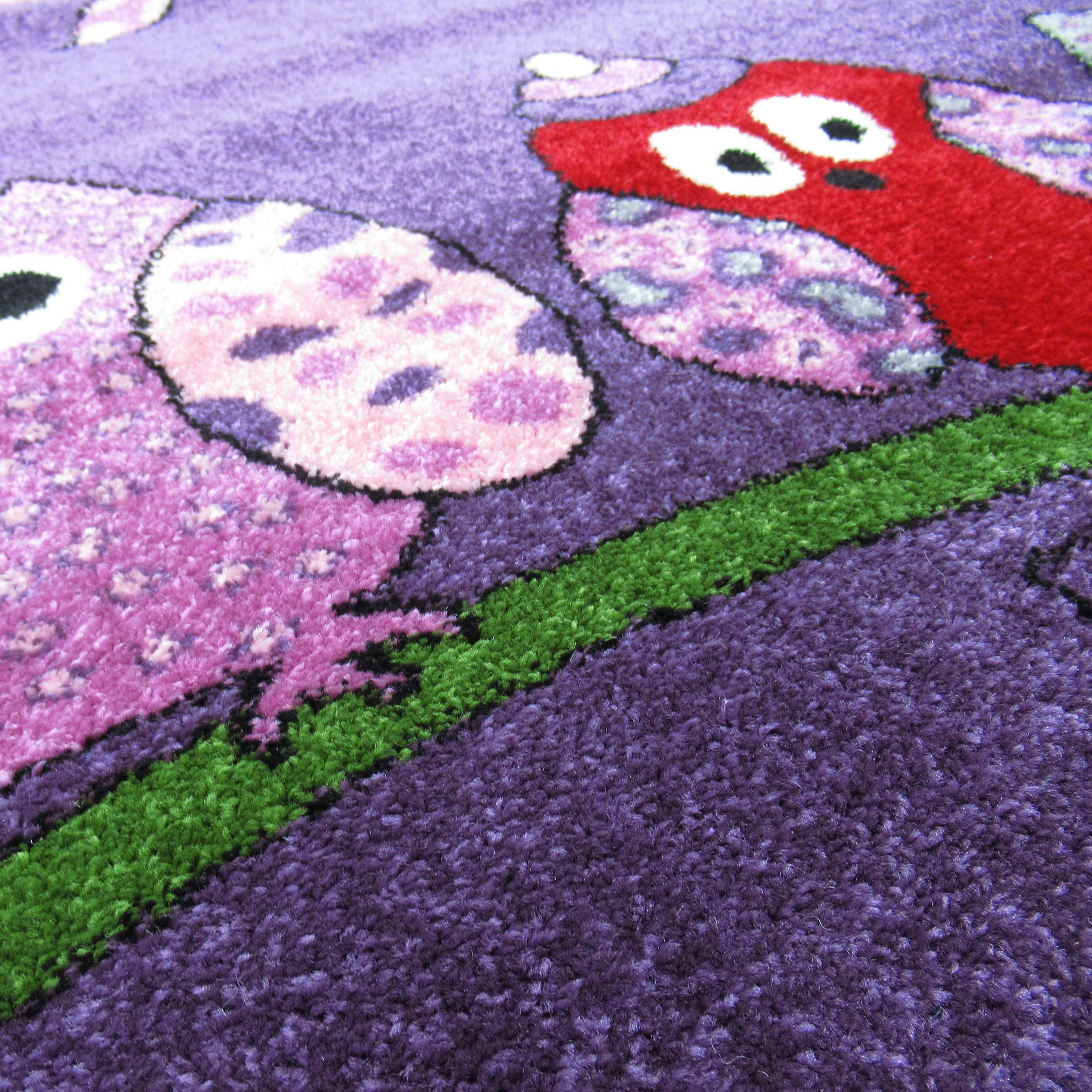  Dywan Bella Dla Dzieci 01 Fioletowy Sowy