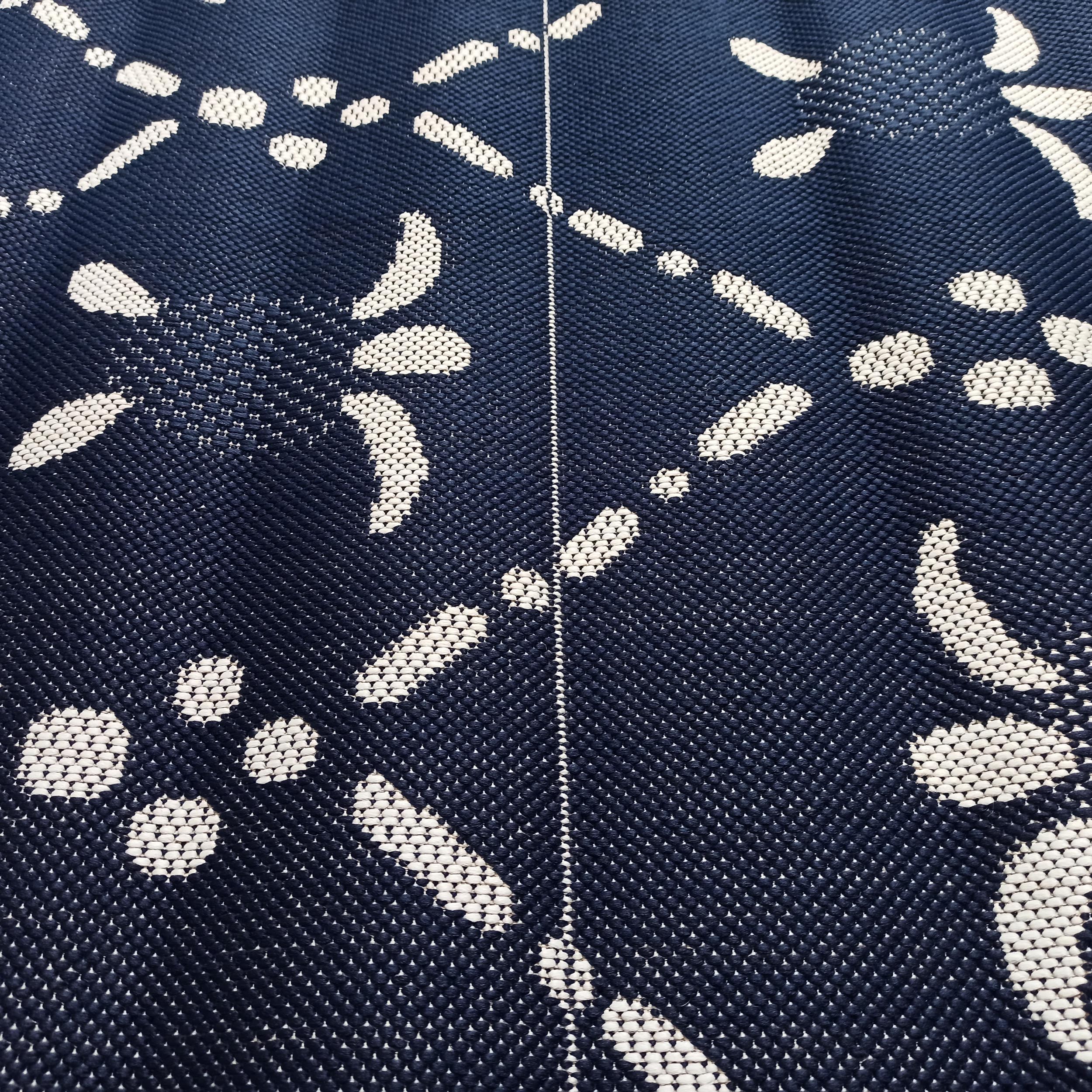 Dywan Nowoczesny Sznurkowy OUTDOOR Patio 49 - Granatowo - Kremowy