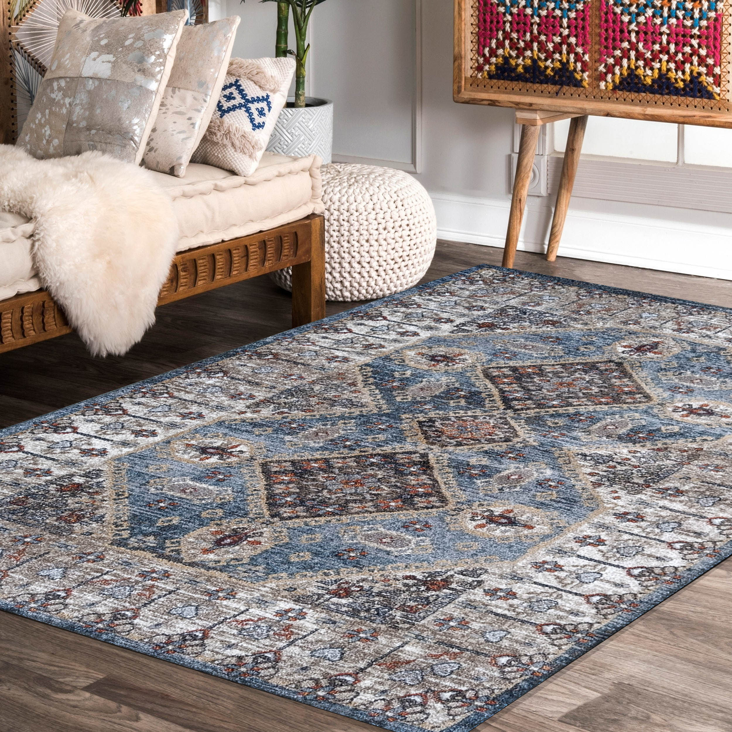 Dywan Nowoczesny Sienna 03 - orientalny granatowy