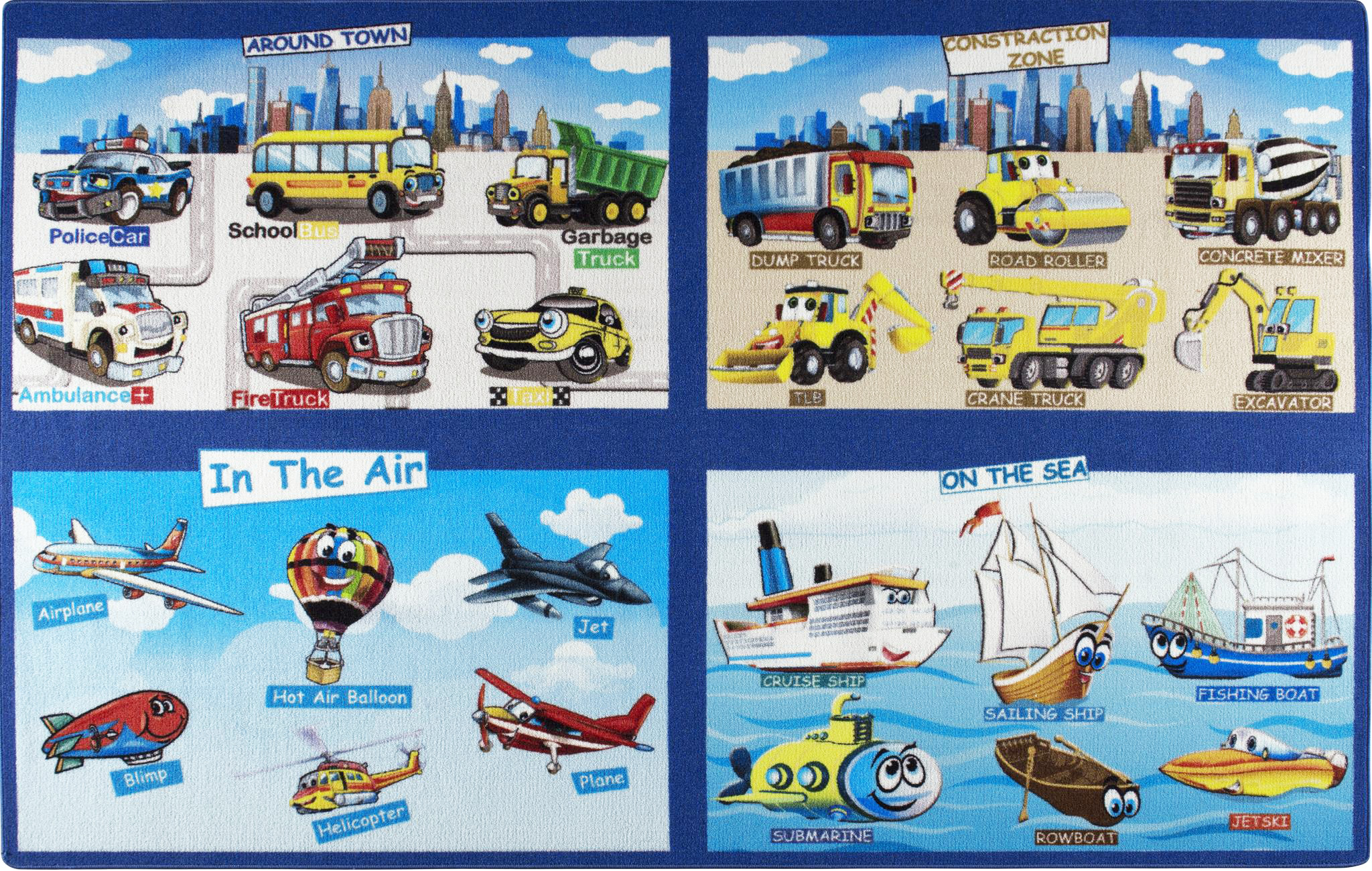 Dywan dla dzieci Sweet Kids 10 Pojazdy