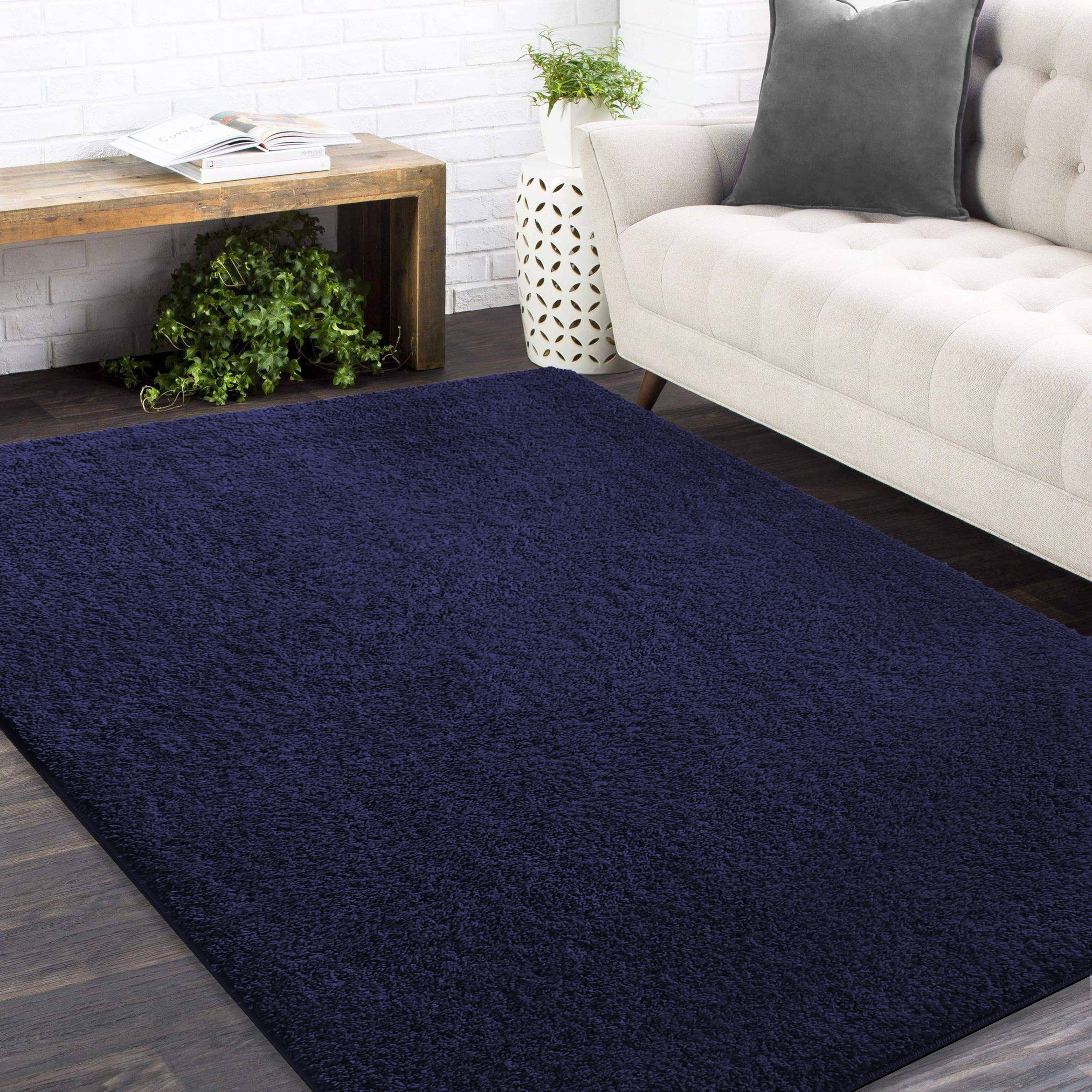 Dywan Kamel Typu Shaggy Nowoczesny Soft - Granatowy