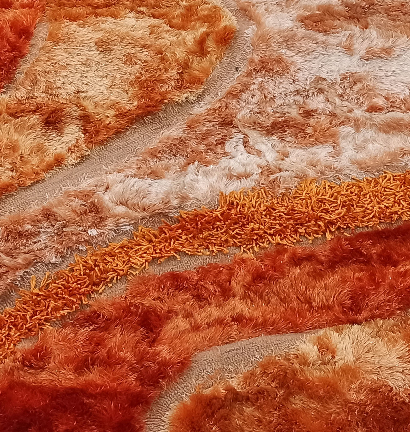 Dywan Nowoczesny Ovo Typu Shaggy 08056 Pomarańczowy