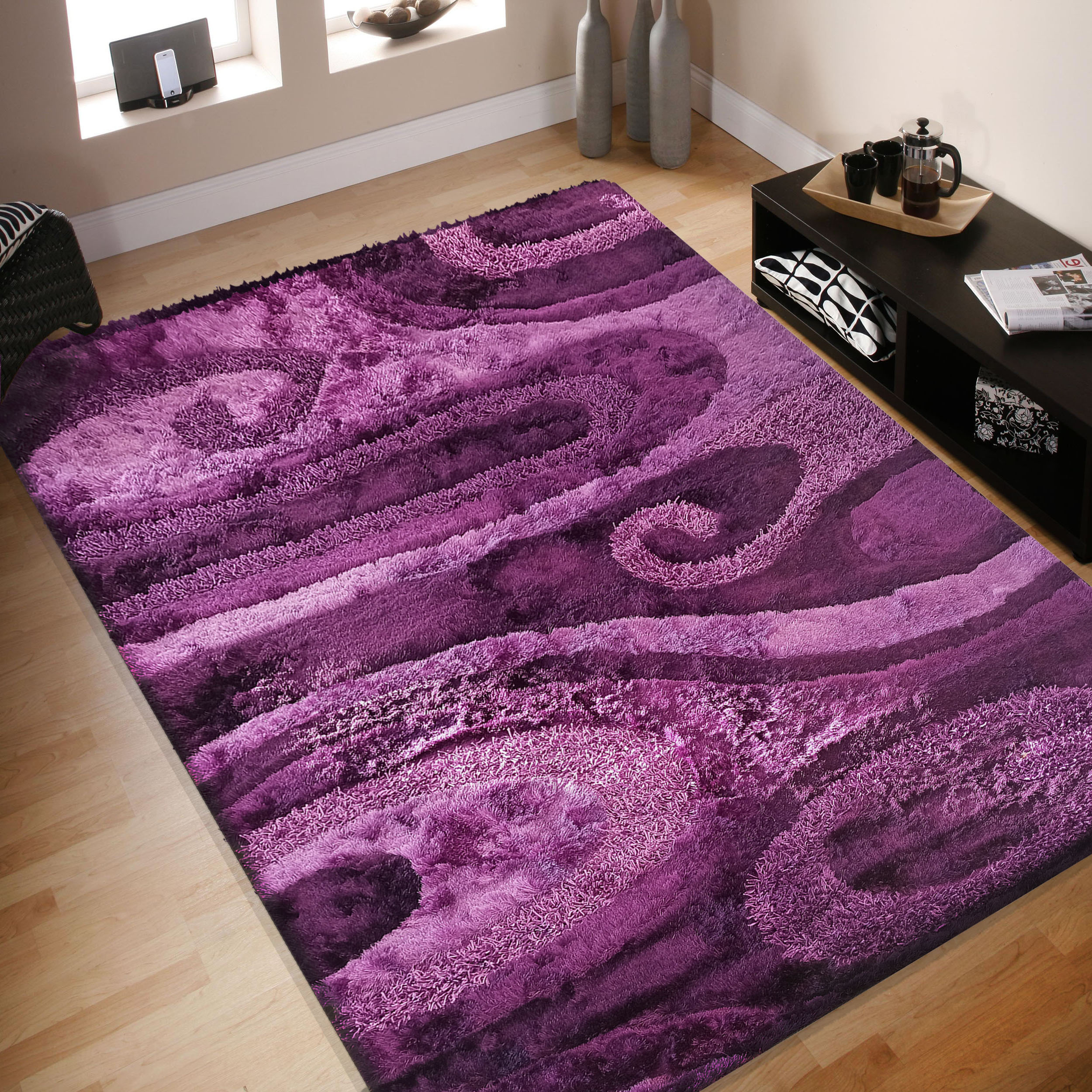 Dywan Nowoczesny Ovo Typu Shaggy 08039 Fioletowy