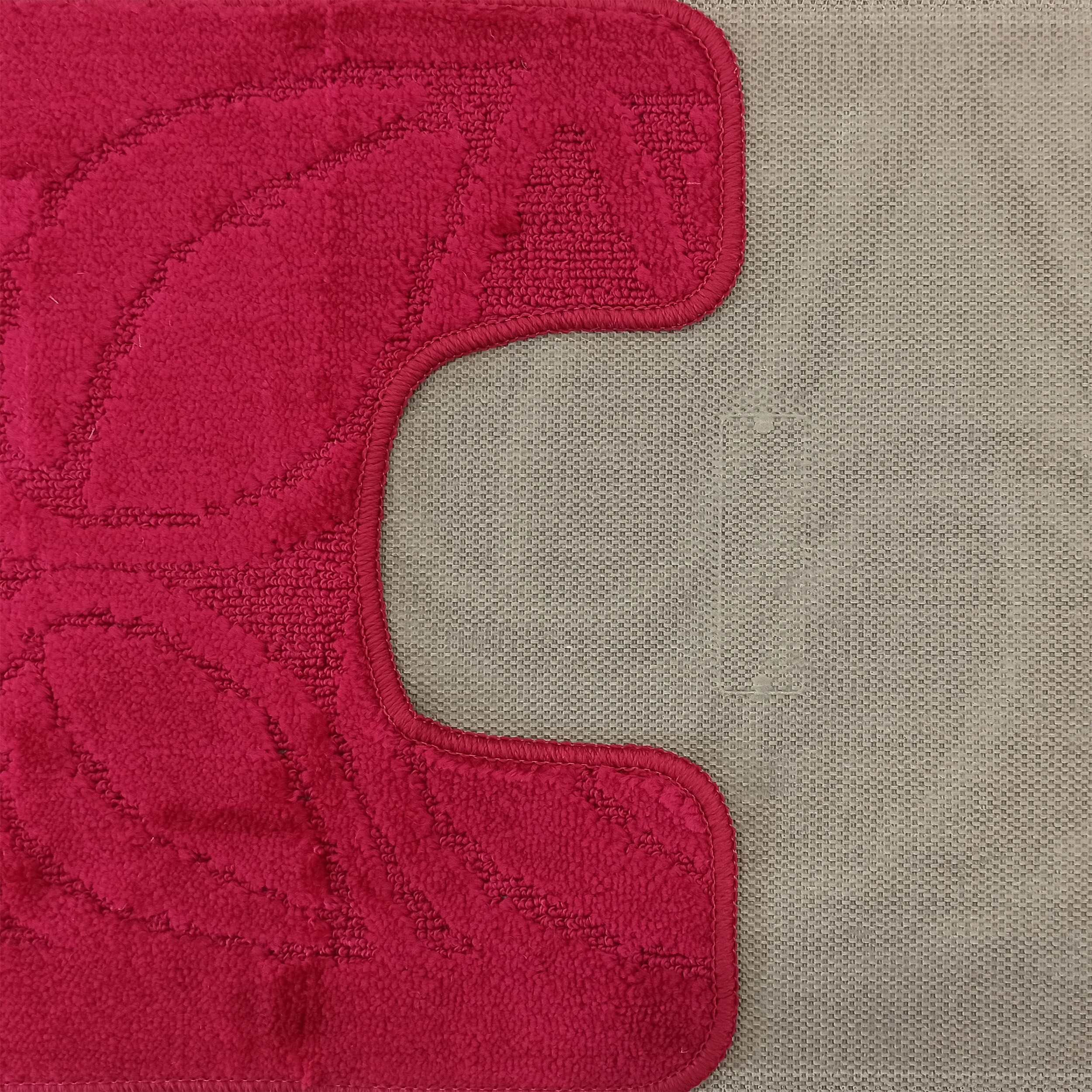 Komplet Dywaników Łazienkowych Montana Flora - Malinowy Pod WC Antypoślizgowy